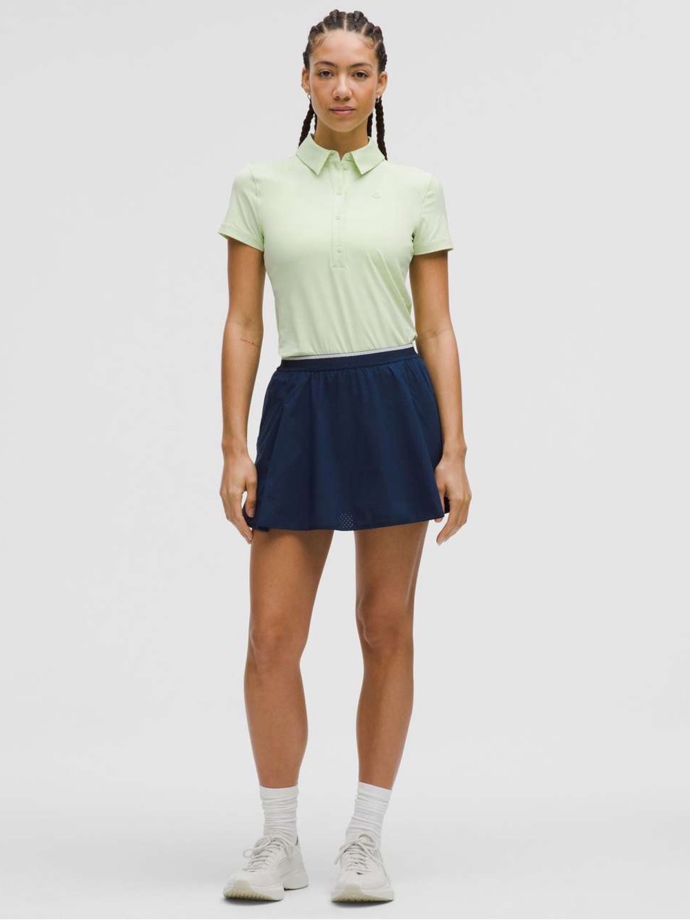 Lululemon Perforated Narrow Waistband Tennis Skirt Club Blue / White $88 Retail View 3